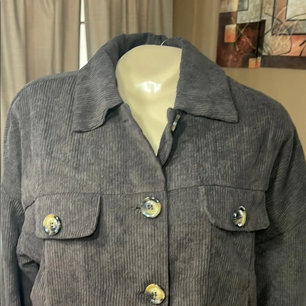 LuLaRoe Berlin Brown Utility Jacket Classic Boxy- Crop Design- Sz S NWTs